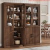 71" Tall Kitchen Large Pantry Cabinet, Farmhouse Kitchen Pantry Storage Cabinet w/ 4 Doors & Adjustable Shelves, Freestanding Wood Large Food Cupboard - 4 of 4