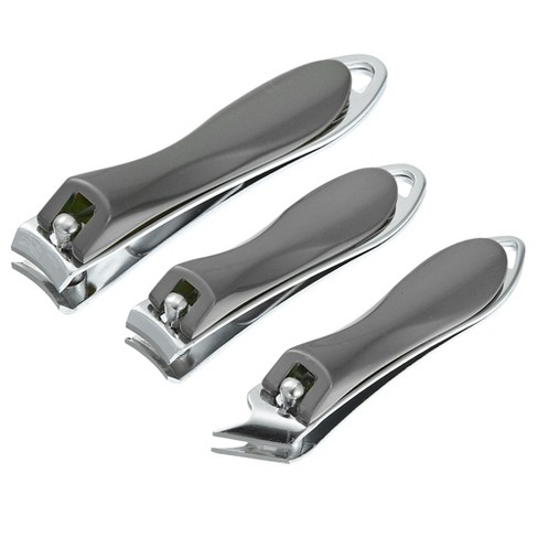 Unique Bargains Nail Clippers Set Fingernail Toenail Cutter Clippers With  Nail File Stainless Steel Gray 3 Pcs : Target