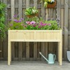 Outsunny Raised Garden Bed Elevated Wooden Planter Box with Space-Saving Folding Design, Drainage Holes, & Inner Liner for Vegetable Fruit Herb Grow - 2 of 4