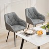 Hyleory Vintage Leather Dining Chairs Set of 2, Swivel Counter Stools for Kitchen Island, 360° Rotating Bar Height Chairs with Padded Seat - 4 of 4