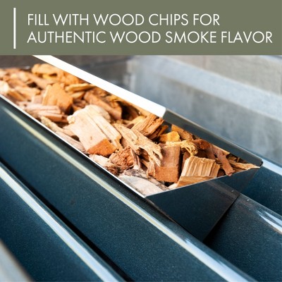 Silver Stainless Steel V-Shaped Smoker Box for Gas Grills