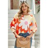 Yellow Colorful Floral Print Ribbed Dolman Blouse - 4 of 4