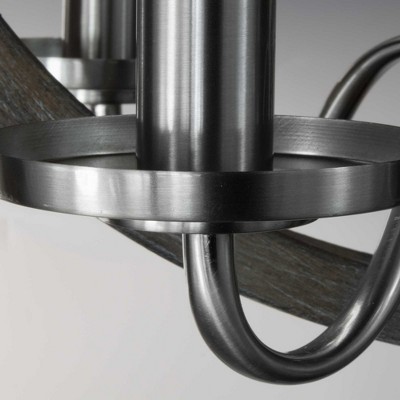 Progress Lighting Fontayne 6-Light Chandelier, Antique Bronze, Candelabra Lights, Steel, Dry Rated, Rustic Farmhouse, Modern Farmhouse, Urban