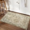 Washable Area Rug Vintage Distressed Rug Non Slip Rug Low Pile Rugs Oriental Floral Throw Rug Foldable Indoor Carpet for Living Room Bedroom Nursery - 4 of 4
