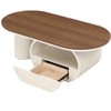 NicBex 47.24" Oval Coffee Table with Storage, Faux Marble Top Table with Gold Metal Frame & Hidden Drawer for Living Room - 2 of 4