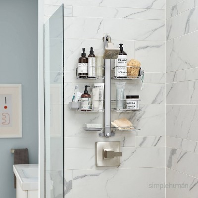 XL Stainless Steel Adjustable Shower Caddy with Suction Mount