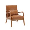 Modern Style Armchair, Solid Wood Upholstered Leisure Armchair With One Pillow - 3 of 4