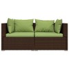 vidaXL 3 Piece Patio Lounge Set with Cushions Brown Poly Rattan - 4 of 4