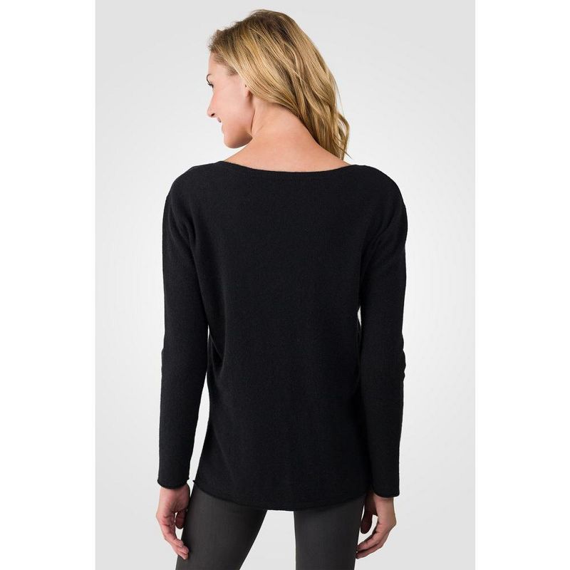 J CASHMERE Women's 100% Cashmere Dolman Sleeve Pullover High Low Sweater, 2 of 5