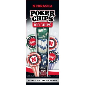 MasterPieces Casino 100 Piece Poker Chip Set - NCAA Nebraska Cornhuskers - 1 of 4