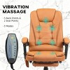 High Back Massage Office Chair with Footrest, 7-Point Vibration, Adjustable Recline for Home Desk or Office -3irtyhousy - 2 of 4
