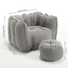 Bean Bag Sofa Couch With Ottoman,Bean Bag Chairs For Adult, Individual Sofa Chair With Footstool And Armrests For Living Room Lounge-Cuddlewood - 4 of 4