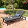 Gulches Dark Gray Patio Chaise Lounges - Adjustable Slat Panel Recliners with Cushions - 4 of 4