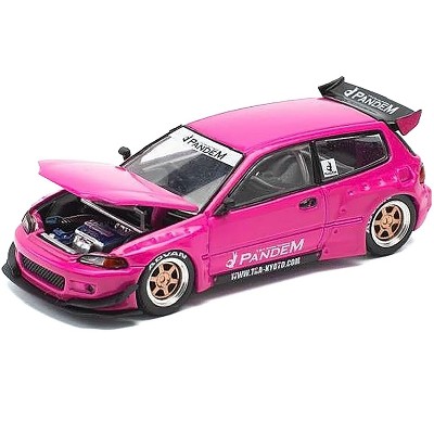 Pandem Civic EG6 RHD (Right Hand Drive) Pink "Enigma Exclusive Edition" 1/64 Diecast Model Car by Pop Race