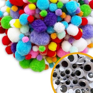 EpiqueOne 2100-Piece Arts & Craft Supplies Set | Includes Colorful Pom Poms, Googly Eyes, Glitter Balls & More - 1 of 4