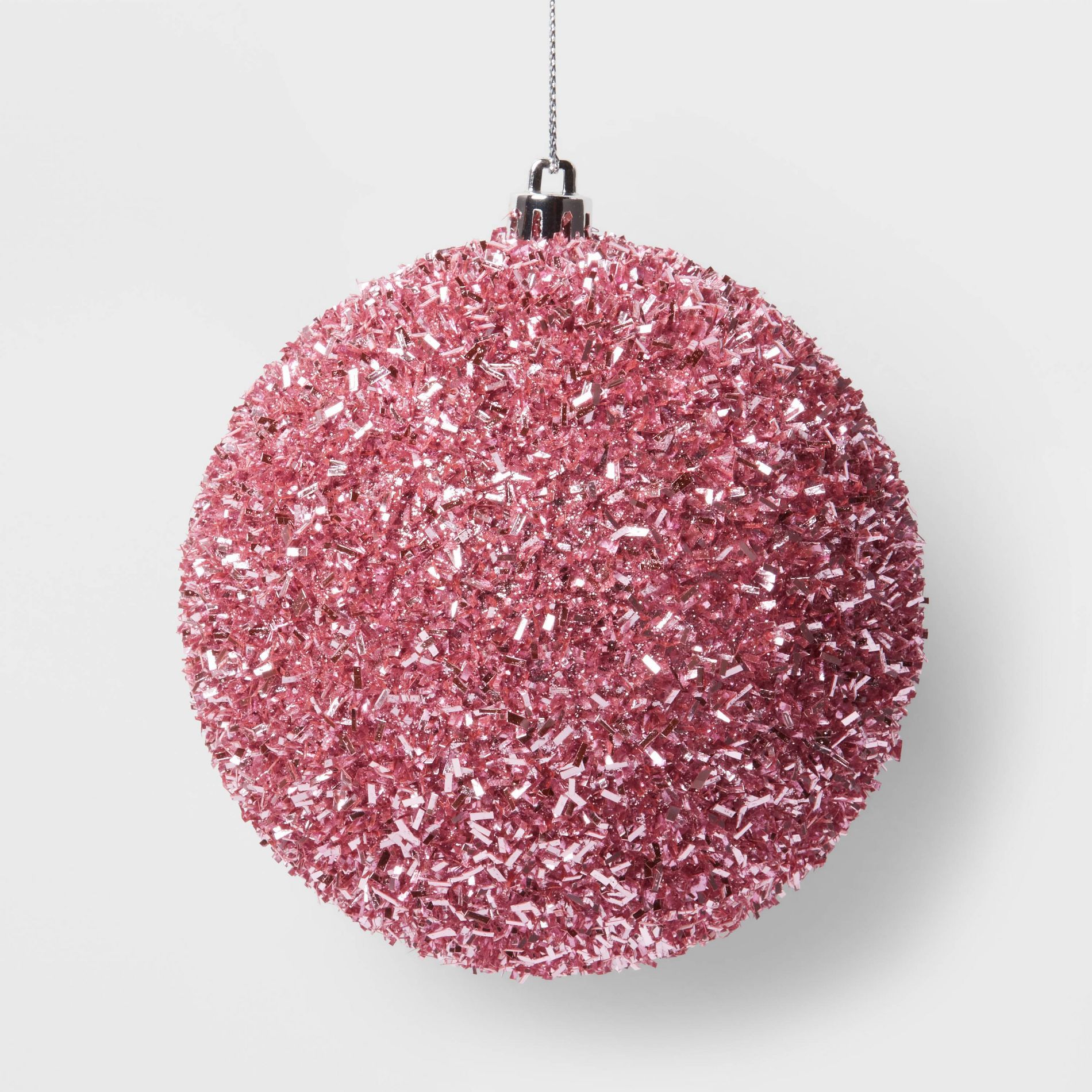 Tinsel Ball Christmas Tree Ornament Blush - Wondershop™