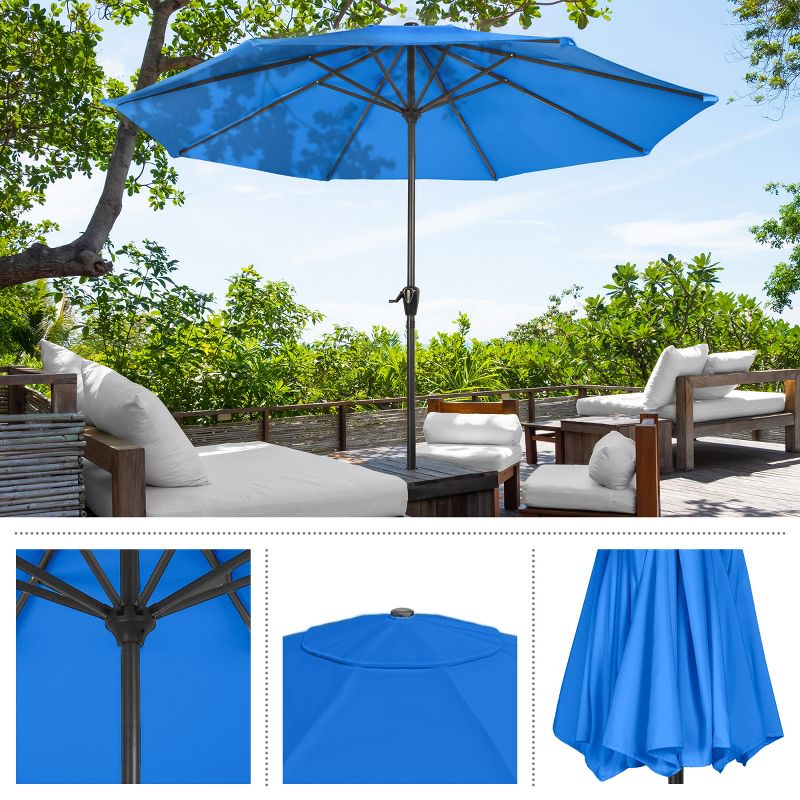 Nature Spring 9-ft Easy Crank Patio Umbrella with Vented Canopy for Deck, Balcony, Backyard, or Pool, 2 of 6