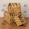 Evideco French Home Goods Set of 3 Water Hyacinth Baskets with Handles - Natural Braided Design for Stylish Home Organization - 4 of 4