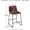 Skran Armless Counter Height Stools Set of 2, Barstools with Backs and Metal Legs - 3 of 4