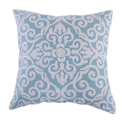 Architectural Tile Crewel Teal Decorative Pillow - Levtex Home