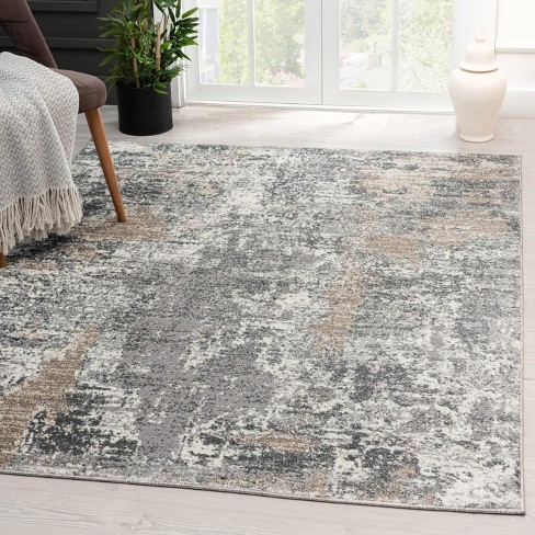 LUXE WEAVERS Beverly Collection Grey 2x3 Abstract Polypropylene