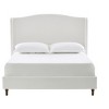 Okak King Size Bed Frame, Upholstered Wingback, Premium Cream White Chenille for Bedroom, Minimalist Designs - 4 of 4