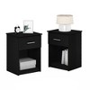 Furinno 2PCS Mid-Century Nightstand Multipurpose End Table Accent Side Table W/Drawer & Open Storage Cube for Bedroom,Living Room,Americano - 2 of 4