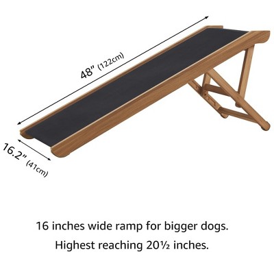 unipaws Foldable Wooden Pet Ramp – Adjustable Height, Non-Slip, for Small Dogs & Cats, Large