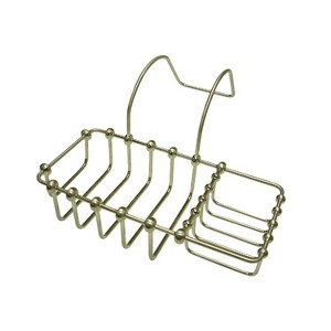 Kingston Brass 8" Clawfoot Bath Soap and Sponge Holder Satin Nickel : Microfiber, Machine Washable, Non-Slip Backing - 1 of 3