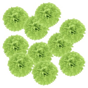 Unique Bargains Decorative Reusable Party Wedding Tissue Pom Poms Flowers 10 Pcs - 1 of 4