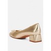 Laga Metallic Low Block Heel Womens Ballerinas - 3 of 4