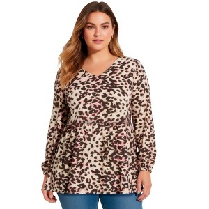 Avenue V-Neck Blouson Elastic Waist Blouse - 1 of 2