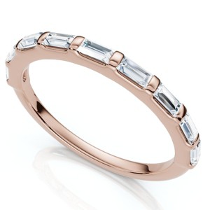 Pompeii3 1/2Ct Baguette Diamond Anniversary Stackable Band 14k Gold or Platinum Lab Created - 1 of 4