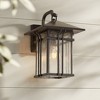 John Timberland Mission Outdoor Wall Light Fixture Painted Bronze 14" Seeded Clear Glass Lantern for House Porch Patio Deck - 2 of 4