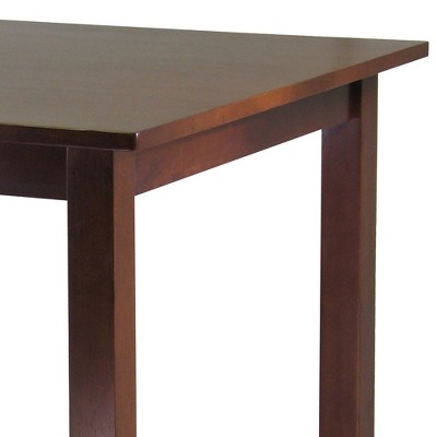 Parkland 34" Walnut Wood Square Bar Height Table