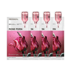 MEDIHEAL Essential Facial Mask - Rose PDRN - 4ct: Moisturizing