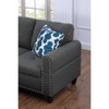 Okak 98" L-Shaped Sectional Couch with Movable Ottoman&2 Throw Pillows, Modern Linen Upholstered Sofa Chaise for Living Room,Apartment, Dark Gray - 4 of 4