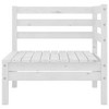 vidaXL Solid Pinewood Patio Corner Sofa - Sleek White - Outdoor Relaxing Furniture with Modular Design - Scandinavian Style - 2 of 4