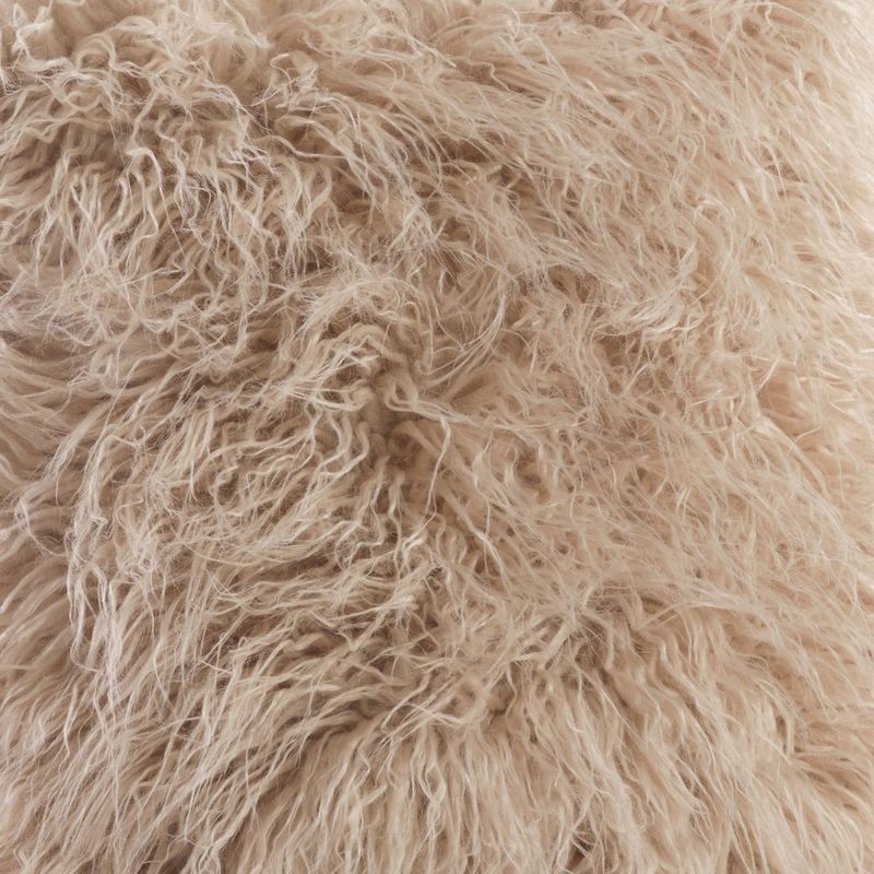 Poly Filled Faux Mongolian Fur Throw Pillow - Saro Lifestyle, 3 of 5