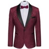 COOFANDY Men's Floral Tuxedo Suit Jacket Slim Fit Dinner Jacket Party Prom Wedding Blazer Jackets - 4 of 4