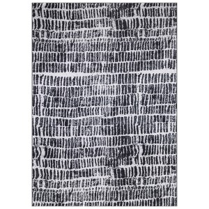World Rug Gallery Brushstroke Stripe Machine Washable Non-Slip
