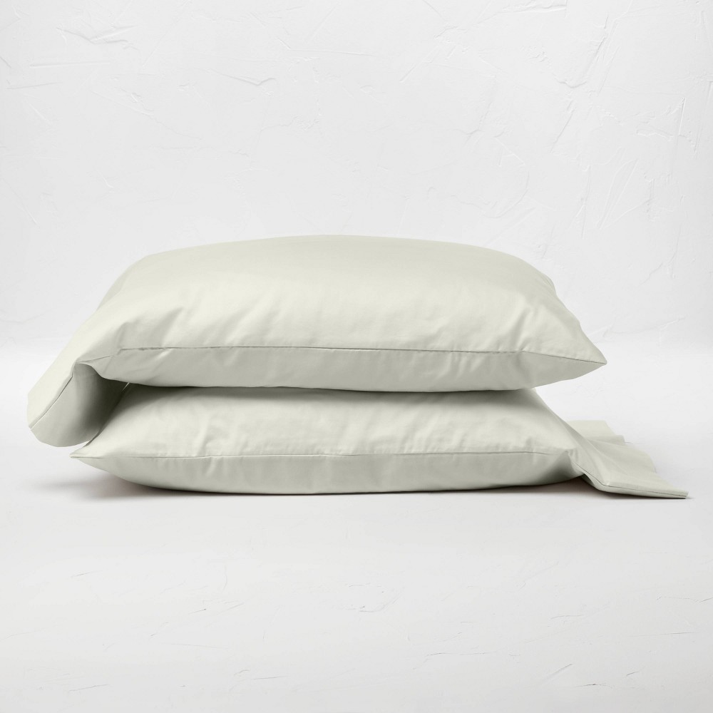 Photos - Pillowcase Standard 500 Thread Count Washed Supima Sateen Solid  Set Natura