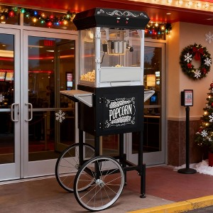 FONTOI 6/8/10/12/16/20 OZ Popcorn Machine with Cart Stainless Steel Kettle Heated Warming Deck and Old Maids Drawer for Easy Cleanup - 1 of 4