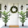 COWLOWN 2Pcs 63-in 15-Leaf Artificial Green Plastic Flower Boxes with Loose Tail Design, Ideal for Outdoor & Living Room Decor, UV - Resistant - 4 of 4