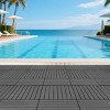 Syemin Carpet Tiles 24 Pieces of Dark Gray Outdoor Terrace Deck Tiles, Floor Tiles for Indoor Balcony Backyard Poolside, Gray, 24"*12"*0.78" - 2 of 4