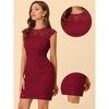 INSPIRE CHIC Women's Elegant Stretch Knit Cap Sleeve Allover Floral Lace Bodycon Dress - 2 of 4