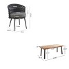 7 PCS Outdoor Dining Set with Acacia Wood Table, Dining Chair with Handwoven Rope and Backrest, Dining Chair with Metal Frame-Coolbibila - 4 of 4