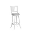Monarch Specialties Bar Stool Set Of 2 Swivel Bar Height Wood Pu Leather Look White Grey Transitional - 4 of 4