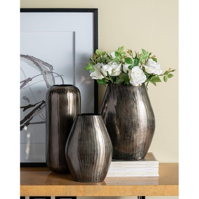 NicBex Aluminum Oval Shape Vase, Flower Vase for Home, Living Room, Dining Table, Office Decor, Bedroom, Table & Kitchen Shelf