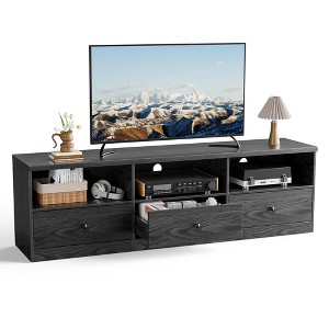 70 Inch TVs Stand for Up to 80 Inch TV with 3 Storage Drawers and 3 Open Shelves, Mid Century Modern Entertainment Center, TVs Console Media Cabinet - 1 of 4
